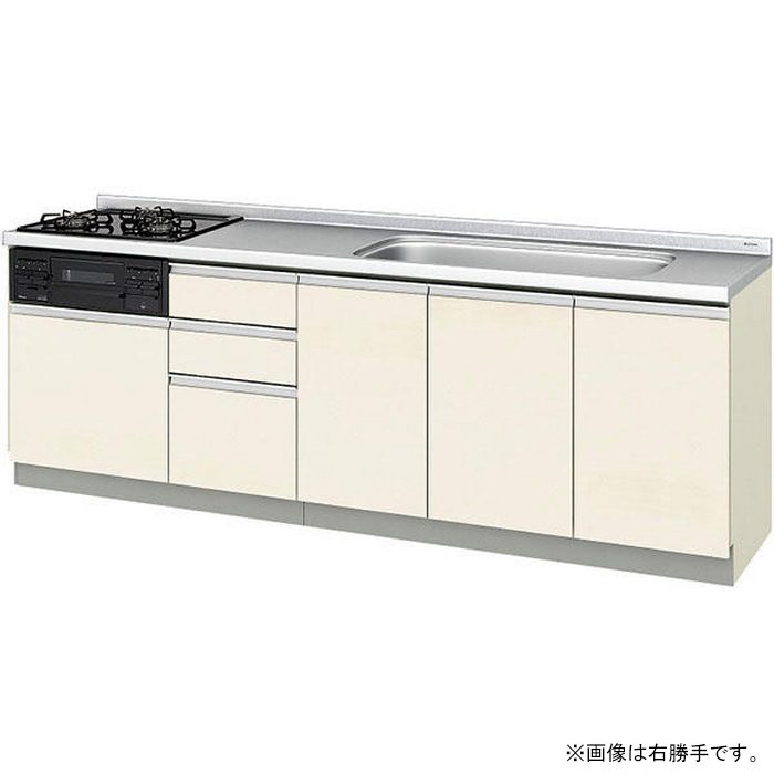 GXI-U-240WRAHAL 取り替えキッチン パッとりくん GXシリーズ フロアユニット ラウンド68シンク（水栓穴付） 間口240cm 右水栓穴左勝手 都市ガス（標準コンロ・シルバー） ホワイトゼブラ