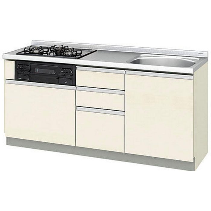 GXI-U-175YLAHPR 取り替えキッチン パッとりくん GXシリーズ フロアユニット ラウンド56シンク（水栓穴付） 間口175cm 左水栓穴右勝手 プロパンガス（標準コンロ・シルバー） ホワイトゼブラ