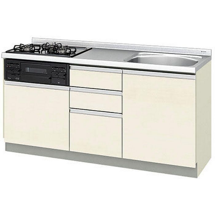 GXI-U-165XNAGPR 取り替えキッチン パッとりくん GXシリーズ フロアユニット ラウンド56シンク 間口165cm 右勝手 プロパンガス（標準コンロ・ブラック） ホワイトゼブラ