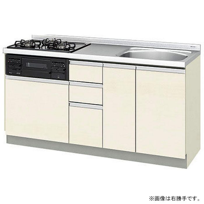 GXI-U-160YRAGAL 取り替えキッチン パッとりくん GXシリーズ フロアユニット ラウンド56シンク（水栓穴付） 間口160cm 右水栓穴左勝手 都市ガス（標準コンロ・ブラック） ホワイトゼブラ