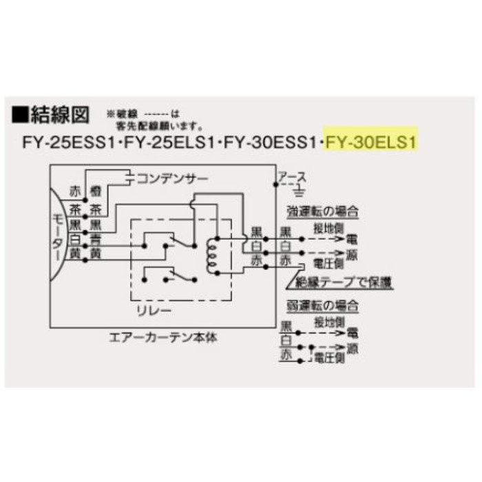 FY-30ESS1 エア－カ－テン 標準取付有効高3m 90cm幅 単相100V