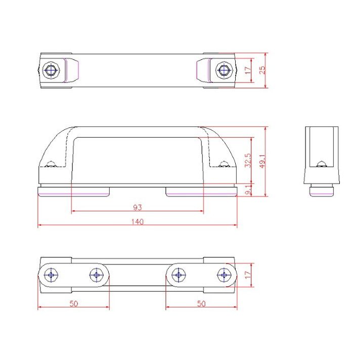H-209 クリアランスロック用 マグネット樹脂把手