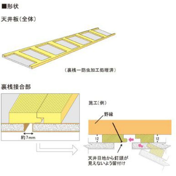 吉野天井板・UK 12.5mm 1.45×12版 柾目（吉野） 【関東限定】