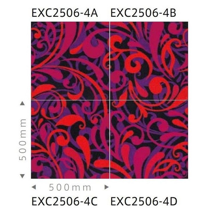 EXC2506-4D エクスクローム2000タイルカーペット 9mm厚×500mm×500mm スケールアップ4 4枚/セット