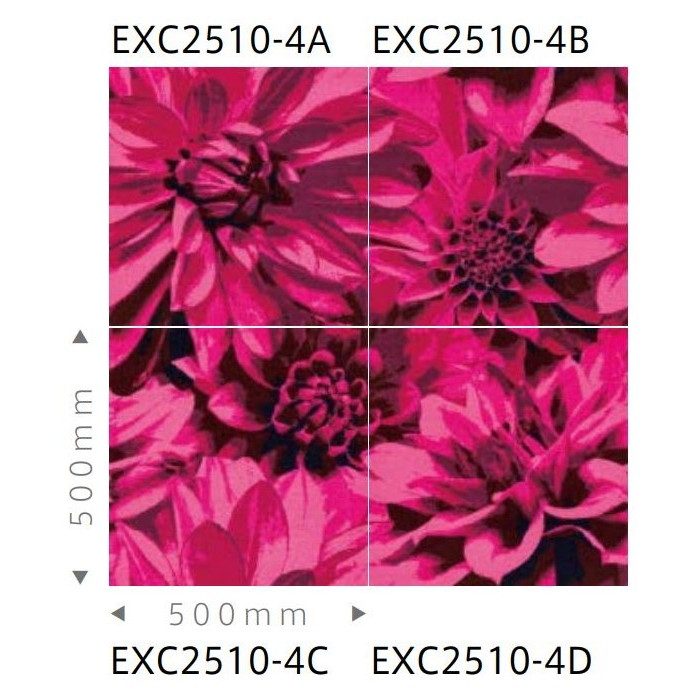 EXC2510-4B エクスクローム2000タイルカーペット 9mm厚×500mm×500mm スケールアップ4 4枚/セット