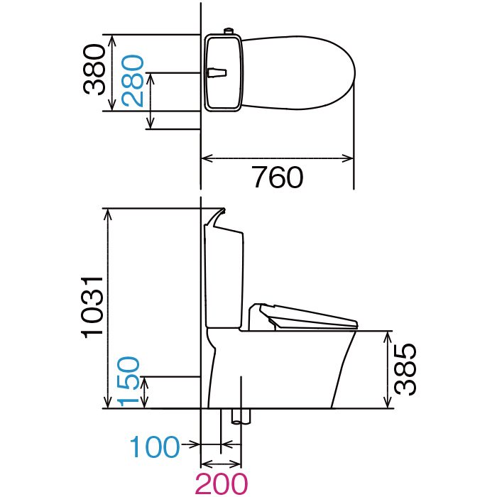 YBC-Z30S+YDT-Z380/BW1 アメージュ ECO5 便器＋タンクセット アクアセラミック 床排水（Sトラップ） 手洗付 一般地 ピュアホワイト