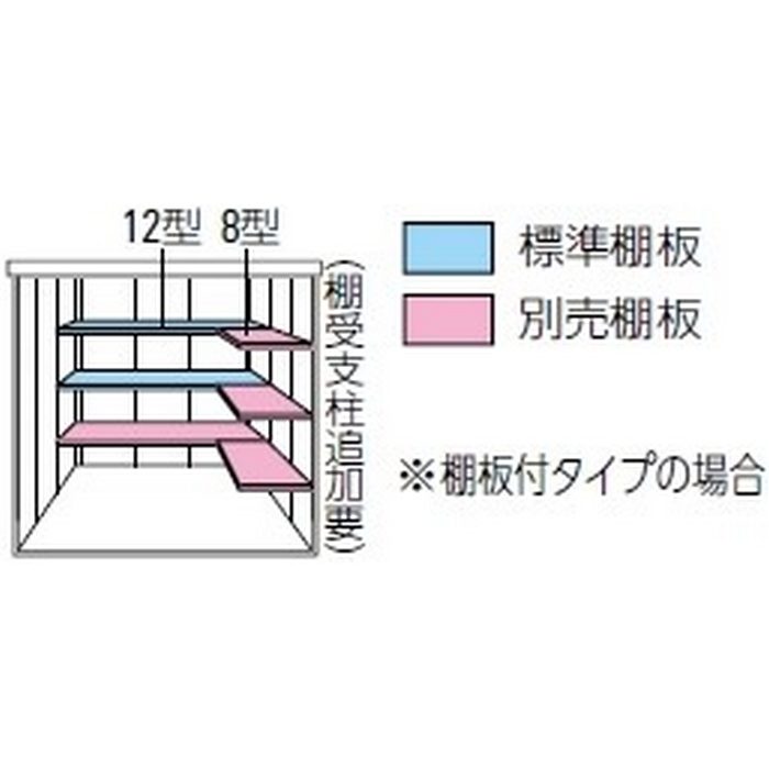 ダイケン物置ガーデンハウス DM-Z1313-G 豪雪型・棚板付 幅1408×奥行1417