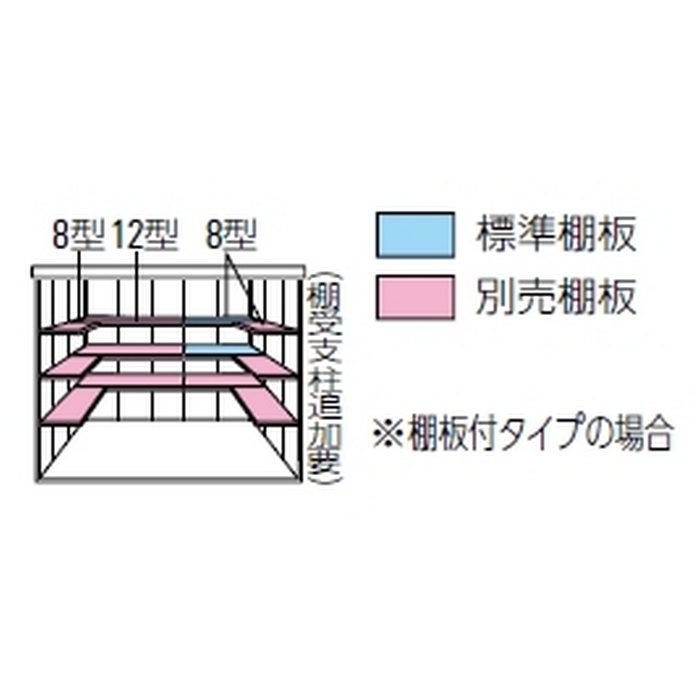 DM-Z2113-G-NW ガーデンハウス 豪雪型 棚板付 間口2123mm 奥行1323mm