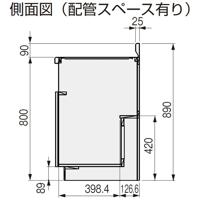 TTG-60KHGN ミニキッチン共通機器 ビルトインコンロキャビネット 底板
