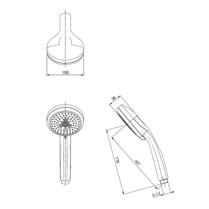 HG28536R クロマ100マルチ HANSGROHE ハンドシャワーヘッド 3段切替 クロム