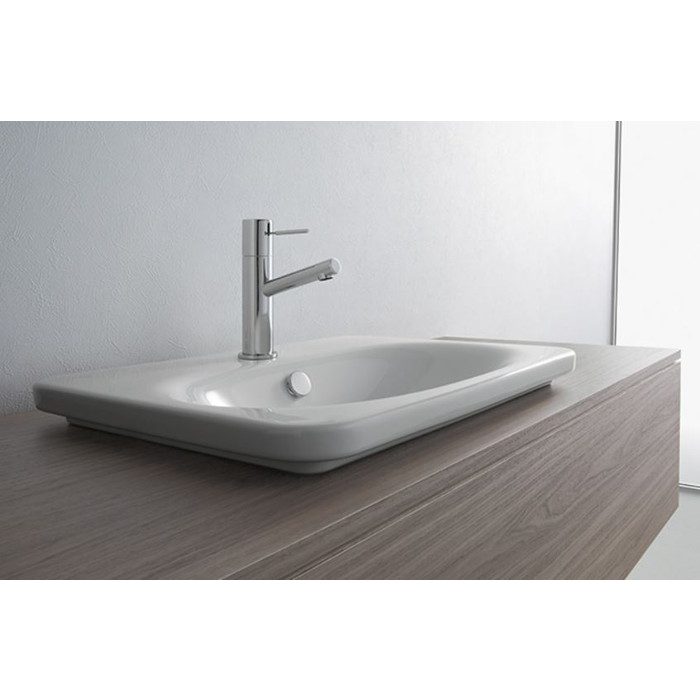 【入荷待ち】VR5685R ネストトレンディ VITRA 洗面器 ハーフベッセル オーバーフローあり 595 × 445mm ホワイト