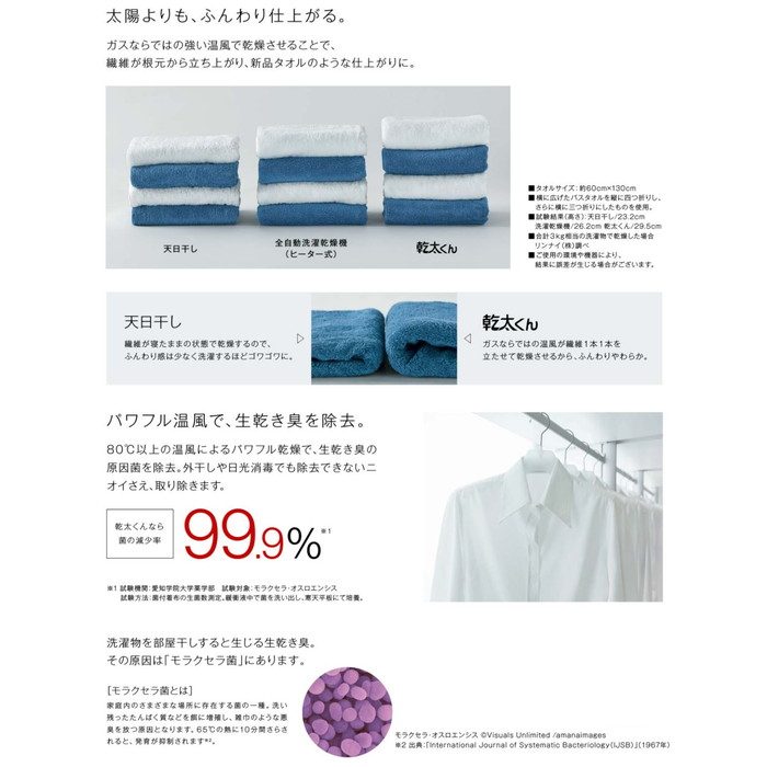 RDT-63 乾太くん デラックスタイプ 乾燥容量6kg 左右可変ドア ガスコード接続タイプ 671×653×594mm