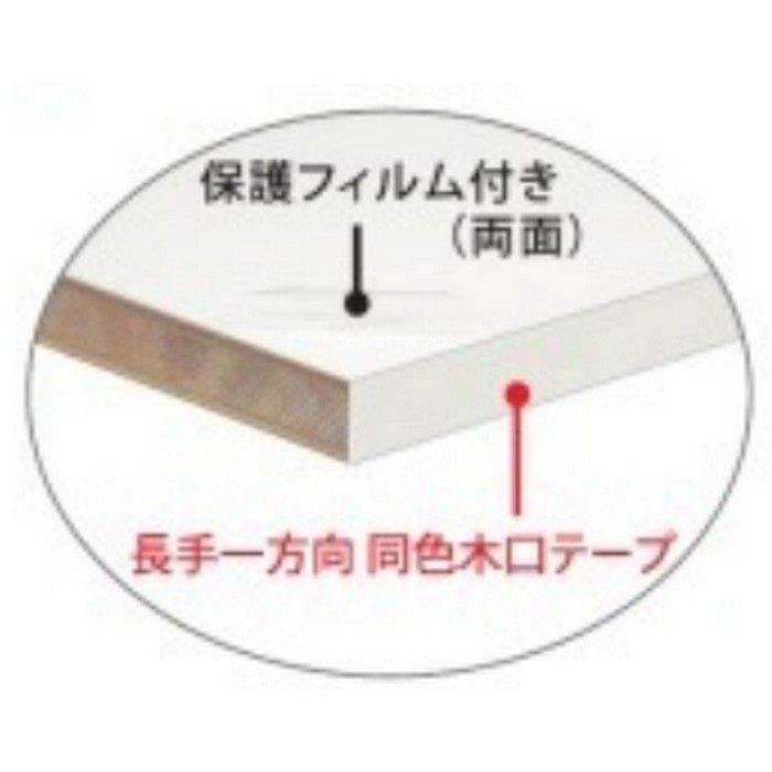 AB151RP-M1 ランバーポリM1（長手一方向木口テープ付） 300mm×6尺×24mm オフホワイト