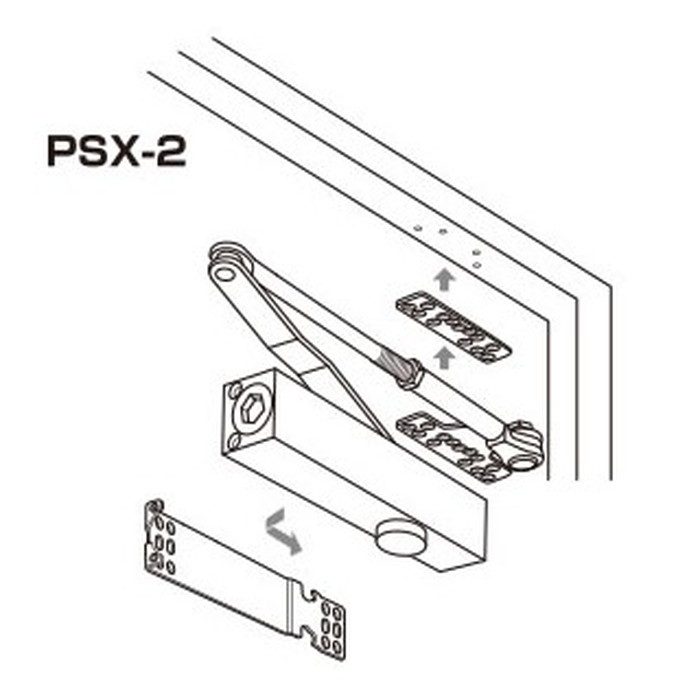 PSX-2 取替用ドアクローザ シルバー（N-01）
