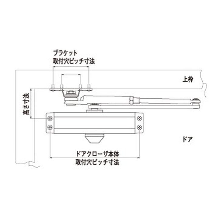 PSX-2 取替用ドアクローザ シルバー（N-01）