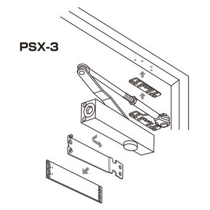PSX-3 取替用ドアクローザ シルバー（N-01）