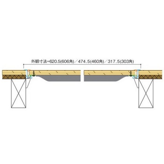 FH606B SPG PAT.桟レス床下点検口 606角 ライトブロンズ