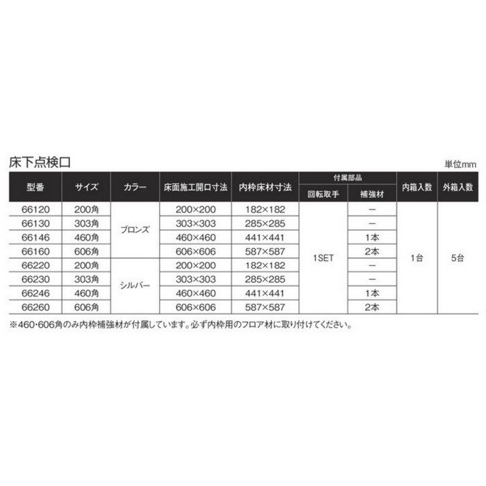 66120 SPG 床下点検口 200角 ブロンズ