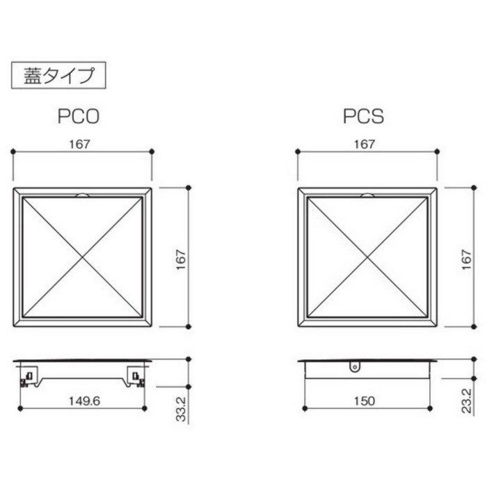PCS150W SPG PAT.小型床下点検口 プチ点 蓋タイプ ビス止め 150角 ホワイト