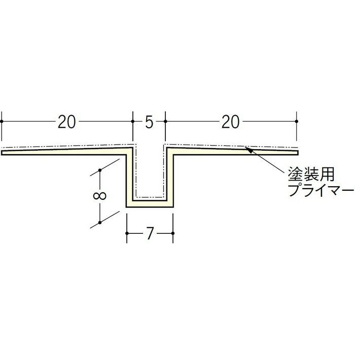 ハット目地5塗装プライマー付 ミルキー 3m 37139-2
