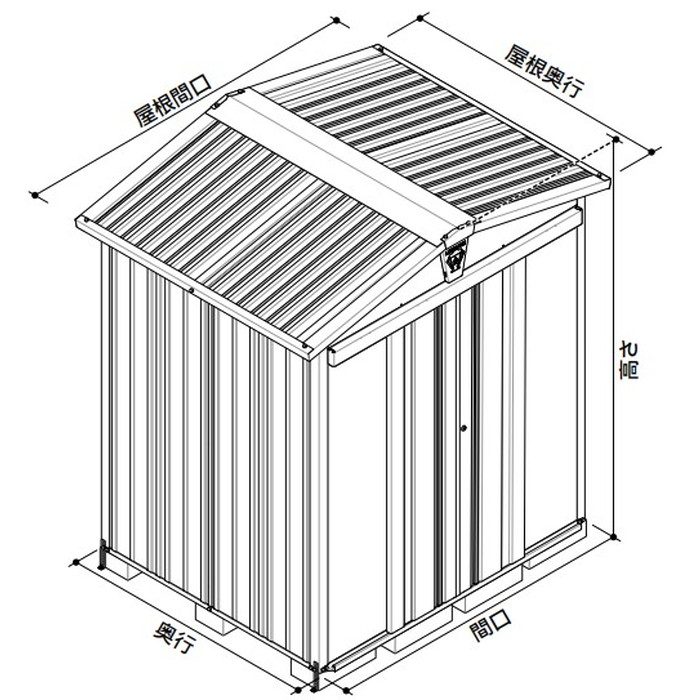 LS-1815GN 三角屋根仕様ガーデニング物置 LEISURE LS-1815型 1832×1540×2212mm