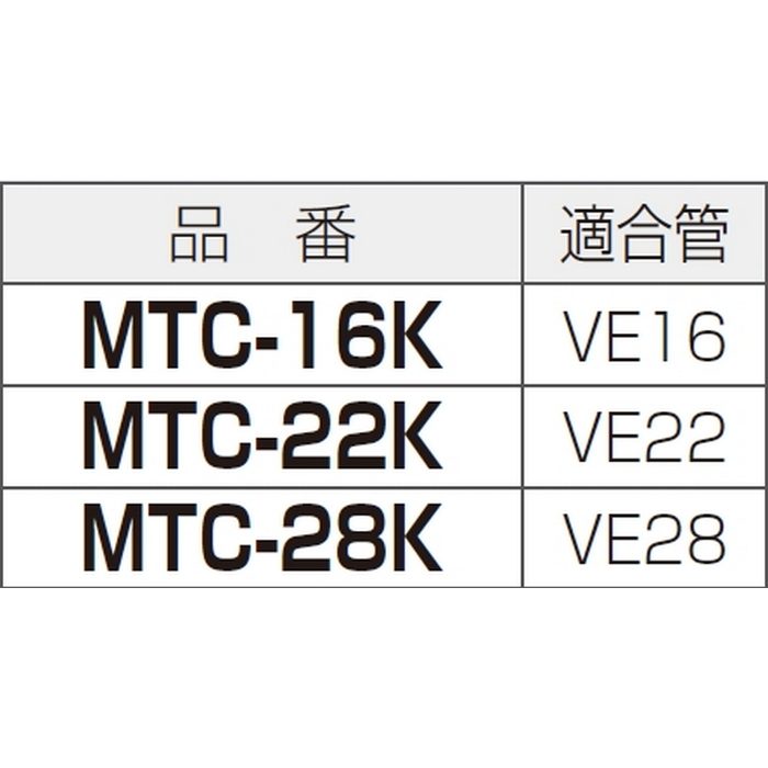 MTC-28K 付属品 ターミナルキャップ 適合管VE28 ブラック