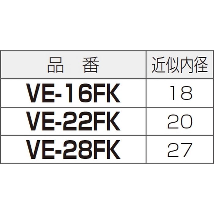 VE-22FK 付属品 VE管フレキ 近似内径φ20 ブラック