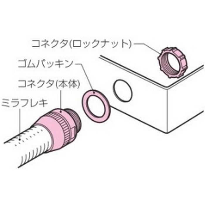 FPK-22FK コネクタ（防水型） ミラフレキMF 適合管ミラフレキMF22 ブラック 10個入