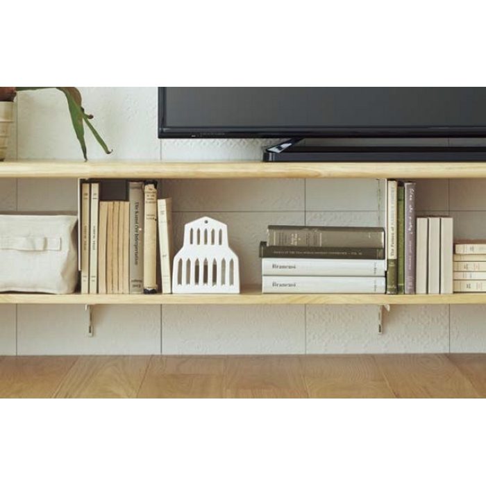 MKTTOL-1D-W 無垢の木の収納 棚柱用ブラケット オモイノ 左単品 D300用 ホワイト