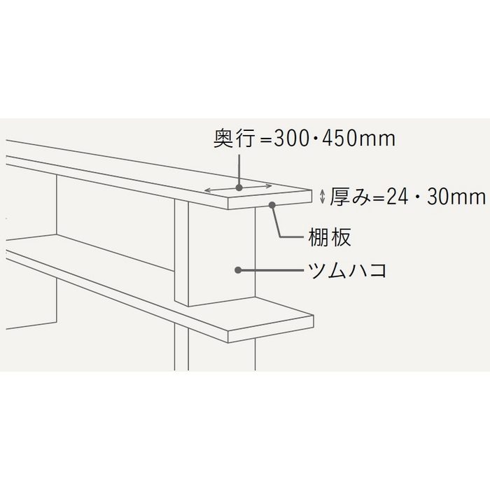 MKHT018-W 無垢の木の収納 ツムハコ H180 ホワイト