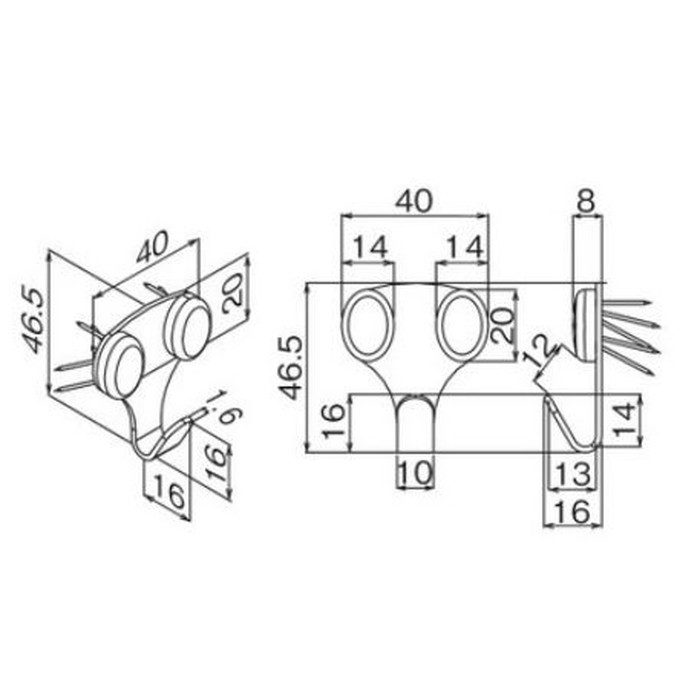 M-642 剛力フック ダブル ホワイト