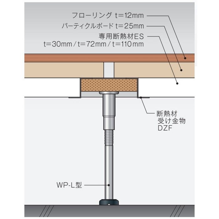 WP-470L45d 戸建て用・Kタイプ支持脚 WP-L型 中心高478mm 万協【アウンワークス通販】