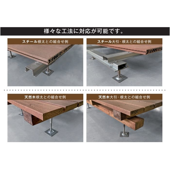 PDP-320 ウッドデッキ用支持脚（スチールベースプレートタイプ） PDP型 中心高320mm 40本入