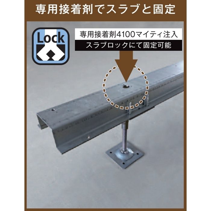 PDB-460 ウッドデッキ用支持脚（防振ゴムタイプ） PDB型 中心高456mm 30本入