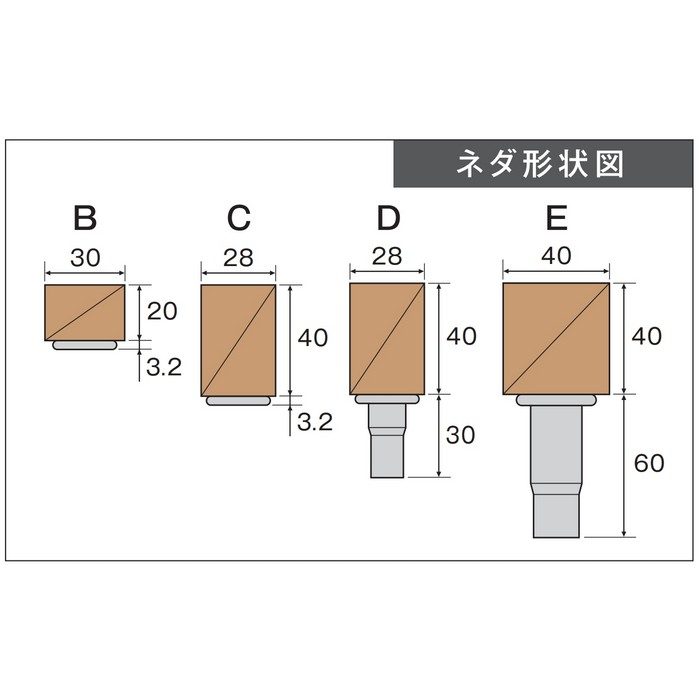 N3-40d システムネダ N3型（3本脚） 中心高44mm