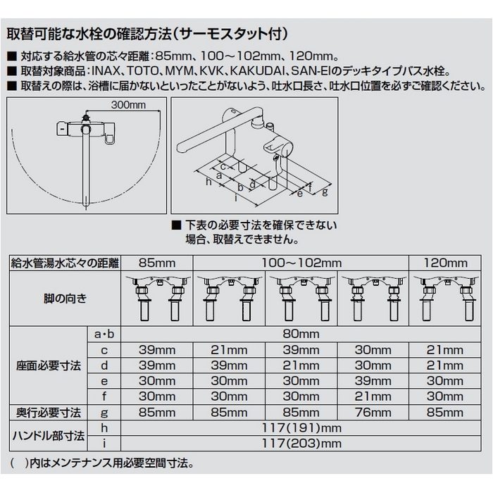 BF-WM646TSM(300) サーモスタット付シャワーバス水栓 エコアクアシャワーSPA（めっき仕様） クロマーレS 吐水口長さ300mm 一般地用