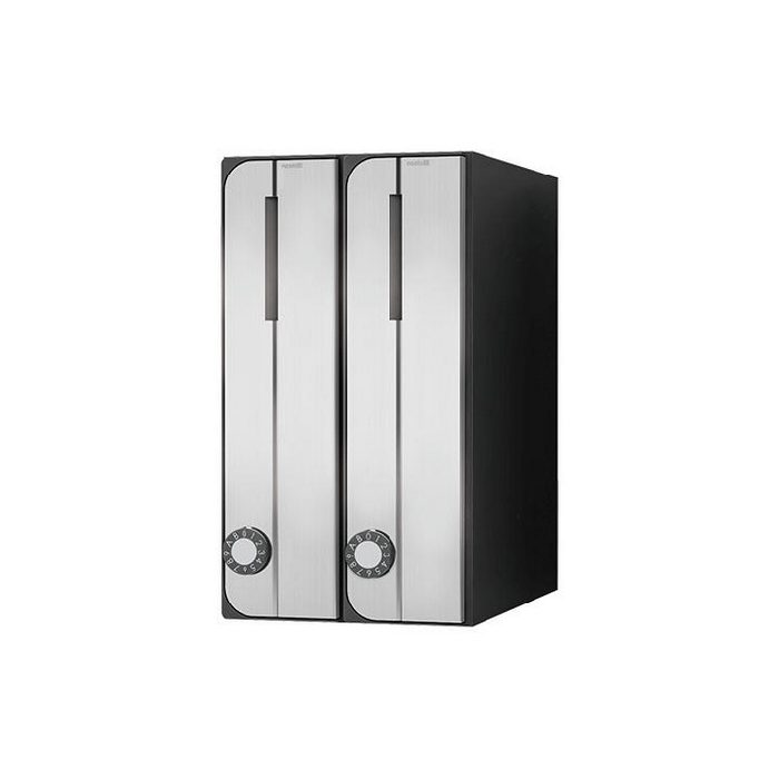 KS-MB3002PU-2LT-S D-ALL 集合住宅用ポスト 2戸用 前入前出 屋内タイプ MB3002PUタイプ タテ型 横開き 静音大型ダイヤル錠 W200×H360×D317.3 ステンレスヘアーライン