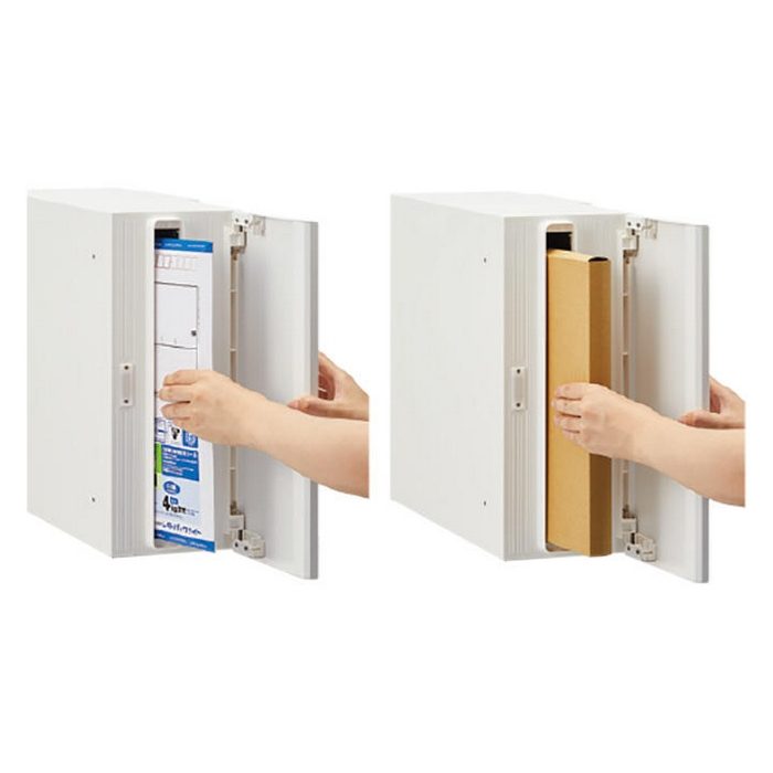 KS-MAB3-LLK-W クオール 戸建住宅用ポスト 前入横出 壁貫通・防滴タイプ MAB3タイプ 左勝手 W190×H390×D400 ホワイト