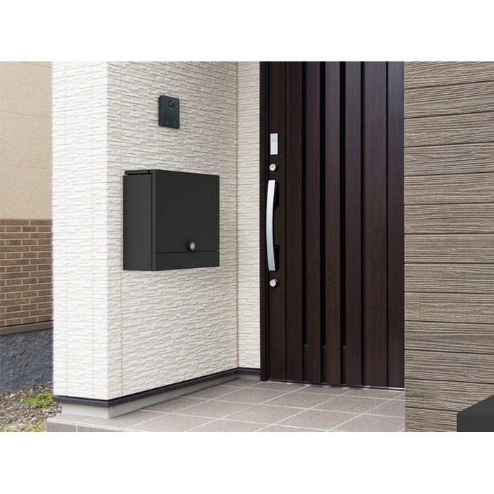 KS-MAB4-L-BK クオール 戸建住宅用ポスト 上入前出 壁付・防雨タイプ MAB4タイプ W390×H400×D170 ブラック