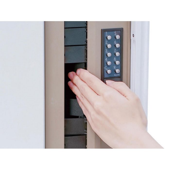 KS-MB36F-LPK-DB ポスト 横入前出 壁付・防滴タイプ MB36Fタイプ 縦型プッシュボタン錠 左勝手 W340×H415 ダークブラウン