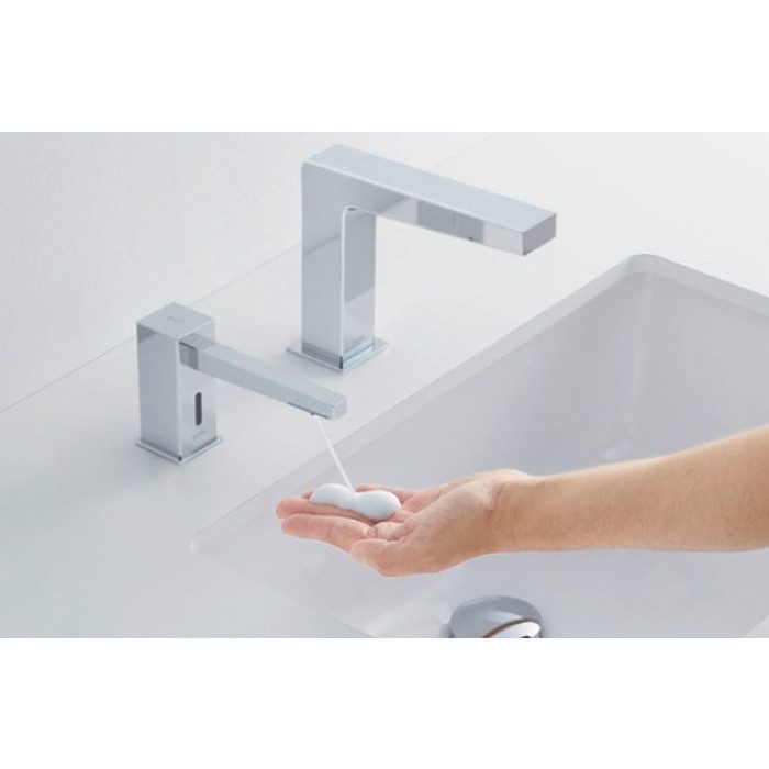 TLK07S04JA オートソープディスペンサー（自動水石けん供給栓） ムース 1連 1Lタンク補給 光電センサー スパウト丸