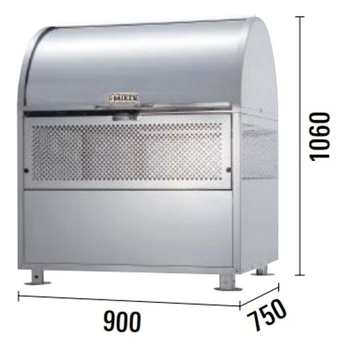 CKM-TN90 ゴミ収集庫 クリーンストッカー 21クロムステンレスタイプ 完成品 900×750×1060mm