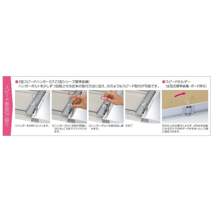 CFZW040 スタンダードタイプ天井点検口 額縁タイプ 木下地取付用 400角 ホワイト