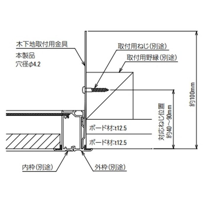 COMH100 天井点検口・壁点検口 木下地取付用金具（オプション） 4個入