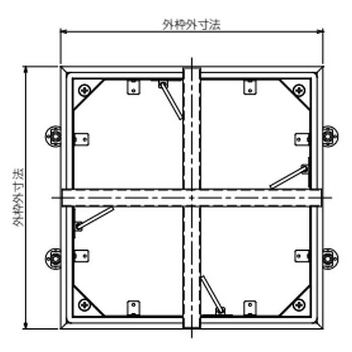 FSM60KNFW2 FSMPD60KN用枠打込み用 型枠セット 床点検口 ステンレス枠・ステンレス 防水・防臭タイプ 適用スラブ厚171～210mm