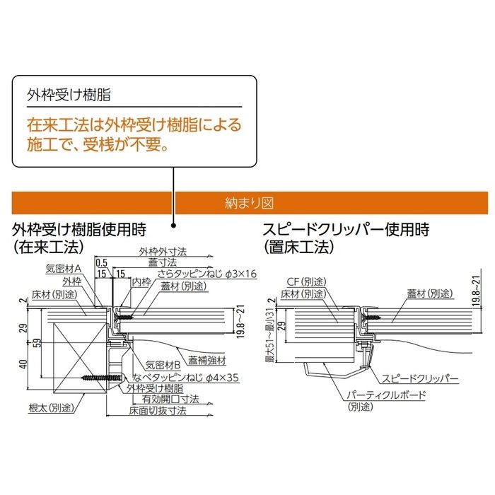 SHW21-30 気密タイプホーム床点検口 置床・在来工法両用 T21用 300角 シルバー