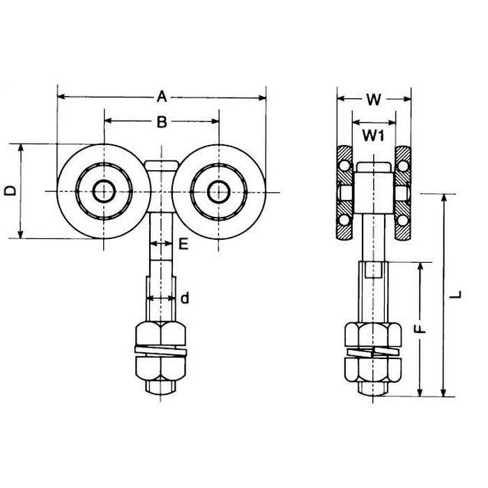 5FUKBE 複車（ベアリング入） スチール製 5号