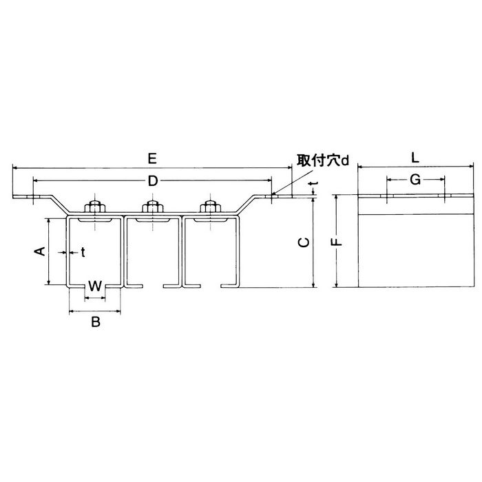 S3TT3-J ジョインター付天井継受三連 ステンレス製 3号 ヤボシ(FUJI