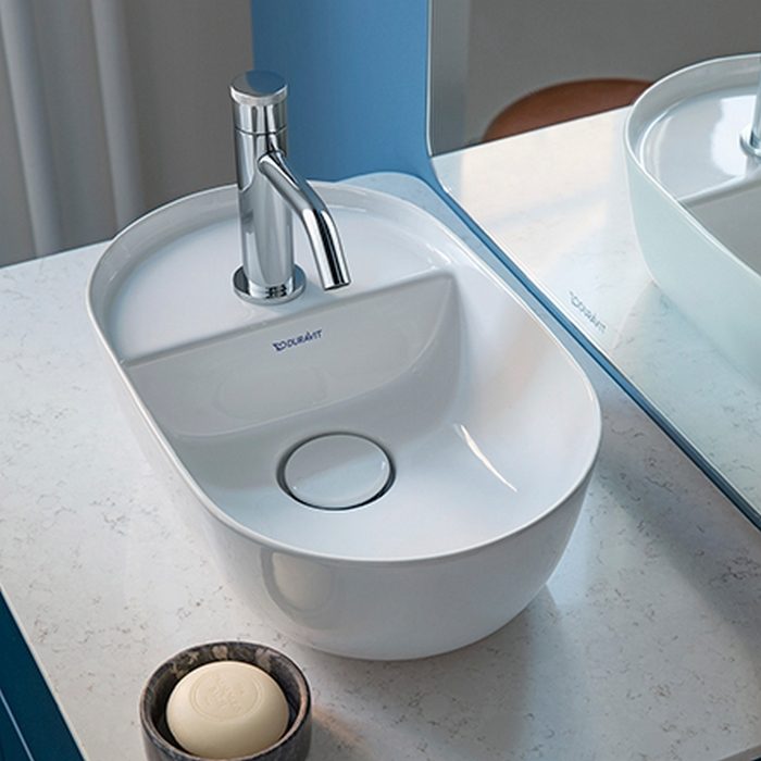 DV038142X-23 デュラビット ルフ 手洗器 ベッセル オーバーフローなし 420×270mm グレーサテンマット