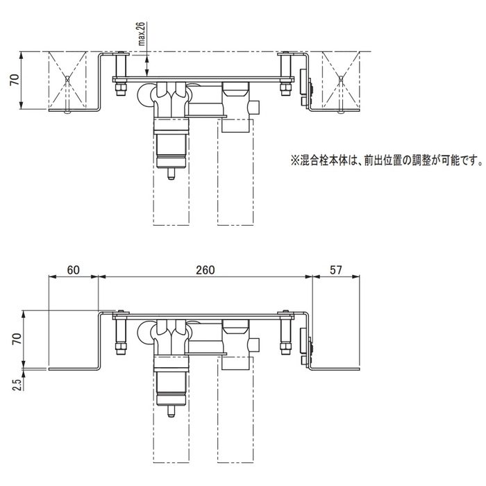 VL2100U VOLA 埋込部（バス用）（JWWA）